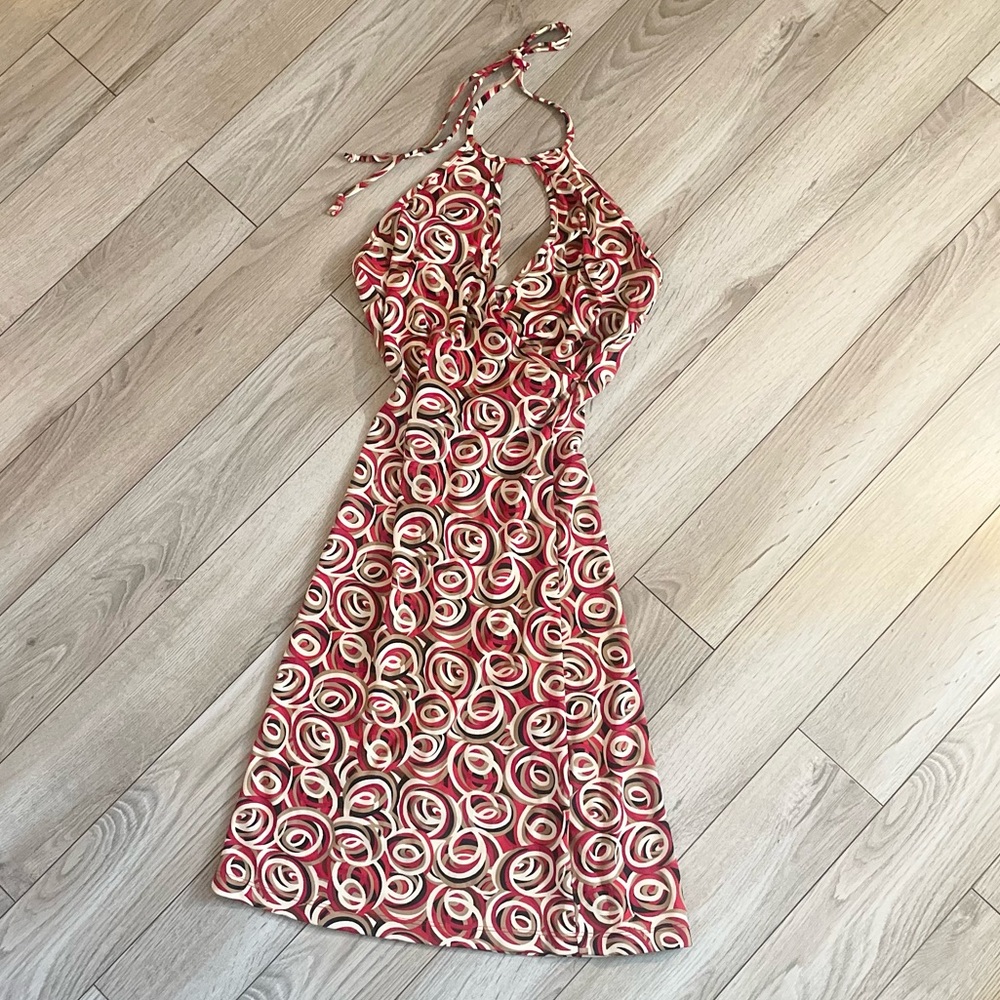 Pretty Good Swirl Pattern Backless Dress
